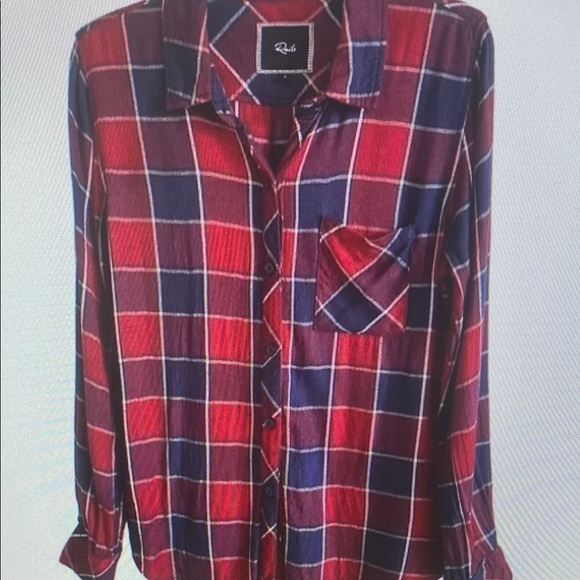 Rails Plaid Flannel Shirt Button Down Red Blue White Sz S - Picture 1 of 1